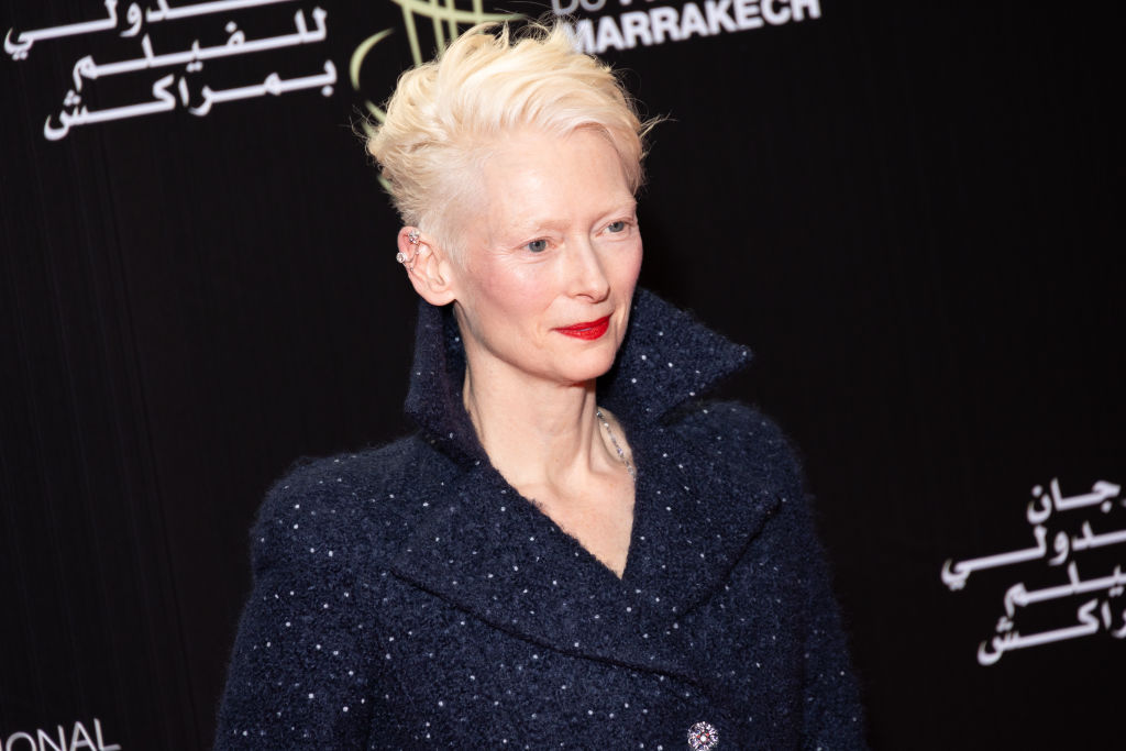 MARRAKECH, MOROCCO - NOVEMBER 27: Actress Tilda Swinton attends the "Memory" screening during the 20th Marrakech International Film Festival on November 27, 2023 in Marrakech, Morocco. (Photo by Marc Piasecki/WireImage)