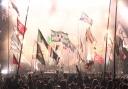 Worcestershire flag spotted during the Arctic Monkeys' headline set at Glastonbury