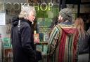 Led Zeppelin frontman Robert Plant outside the shop