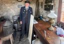 Eardington's 'lampman' Phil Harris, in the ransacked workshop