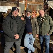 Craig Leonard with show presenters Henry Cole and Simon O'Brien