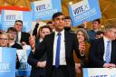 Prime Minister Rishi Sunak in Teesside celebrating with Lord Ben Houchen following his re-election as Tees Valley Mayor (PA)