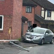 The scene of the crash in Kempton Avenue this morning