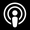 Apple podcasts logo black and white