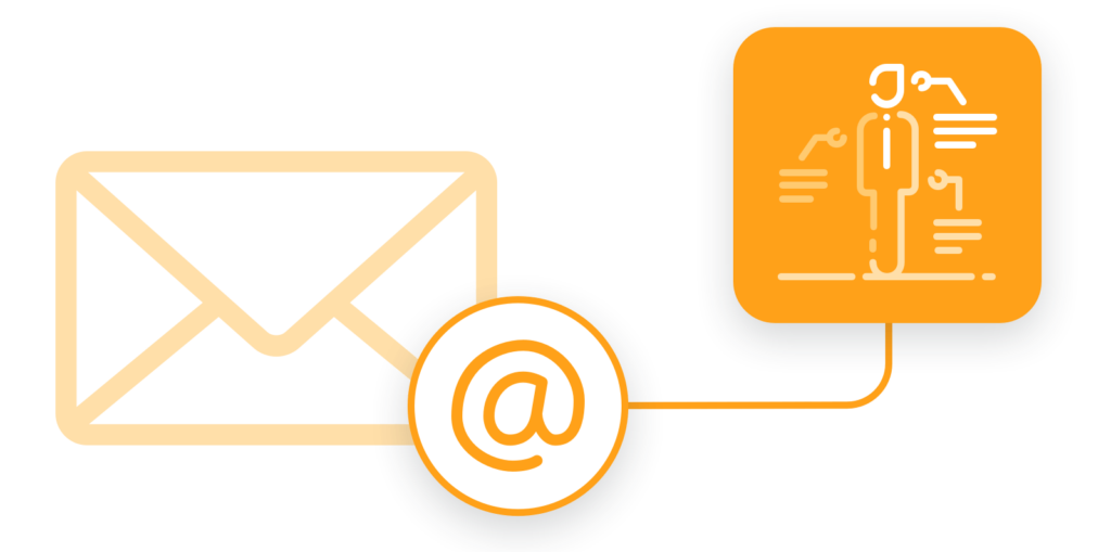 an illustration showing how the email address is tied to an individual user and their activity