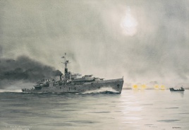 HMS AMETHYST BREAKS OUT OF THE YANGTZE RIVER