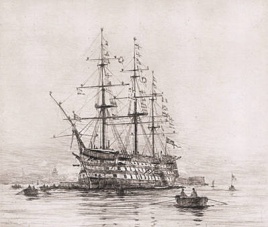 HMS VICTORY ON TRAFALGAR DAY
