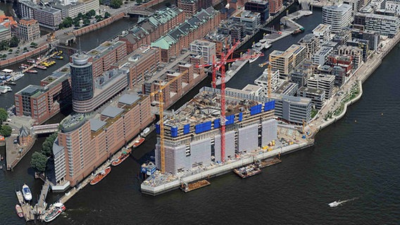 Luftaufnahme der Elbphilharmonie, August 2009 © ReGe Hamburg / Foto Frizz Foto: Foto Frizz