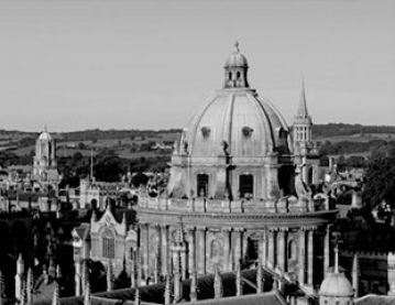 Oxford skyline in black and white