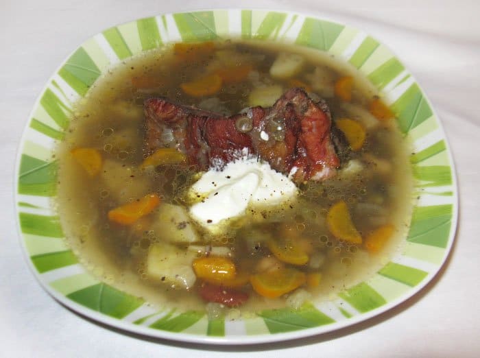 Суп из бобовых с копченостями - рецепт с фото