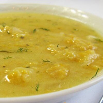 Желтый суп с чечевицей и сырым желтком - рецепт с фото