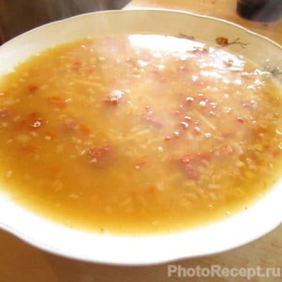Суп по-итальянски с чечевицей, пастой и колбасой - рецепт с фото