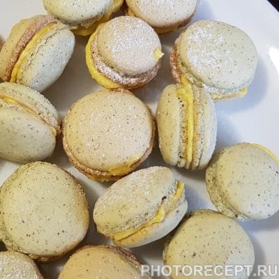 Печенье-безе макарон с лимонным курдом - рецепт с фото
