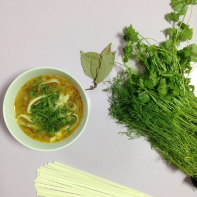 Овощной суп с пшеничной лапшой - рецепт с фото