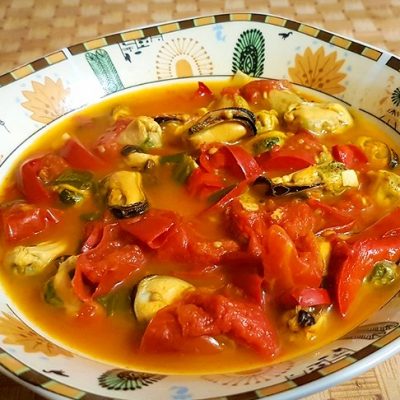 Острый суп с мидиями из Туниса - рецепт с фото