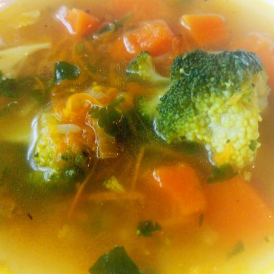 Суп с рисом, брокколи и тыквой - рецепт с фото