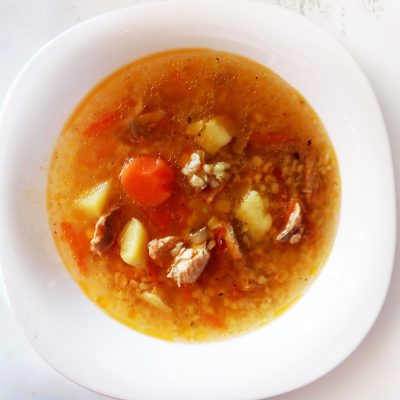 Томатный рыбный суп с булгуром - рецепт с фото