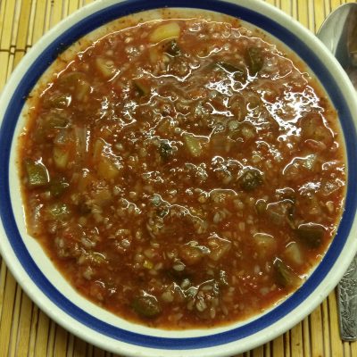 Томатный суп с солеными огурцами и гречкой - рецепт с фото