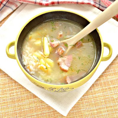 Рисовый суп с копченостями - рецепт с фото