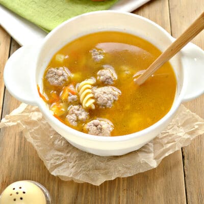 Быстрый суп с фрикадельками и макаронами - рецепт с фото