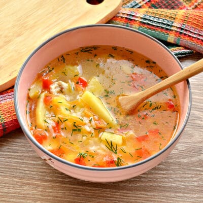 Рисовый суп с курицей и перцем - рецепт с фото
