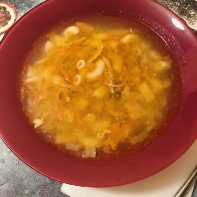 Суп из домашней курицы с макаронами - рецепт с фото