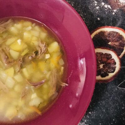Суп на говяжьем бульоне  картофелем - рецепт с фото
