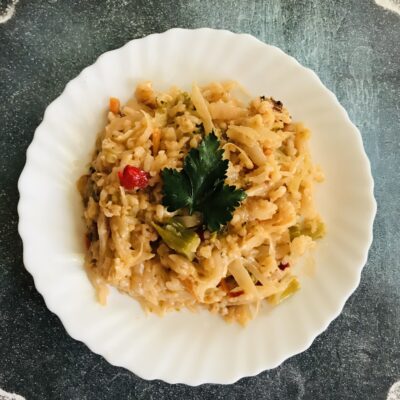 Тушеные овощи с рисом и сметаной - рецепт с фото