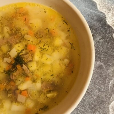 Овощной суп на свином бульоне - рецепт с фото