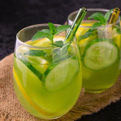 Огуречный напиток с лимоном и мятой