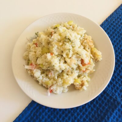Тушёные кабачки с рисом на сковороде - рецепт с фото