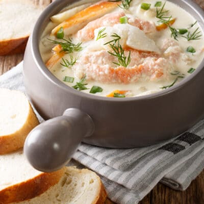 Сливочный рыбный суп с треской и семгой - рецепт с фото