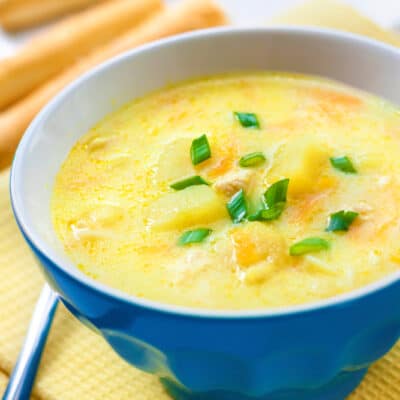Сырный суп с курицей и картофелем - рецепт с фото