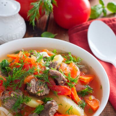 Хашлама с говядиной и овощами - рецепт с фото