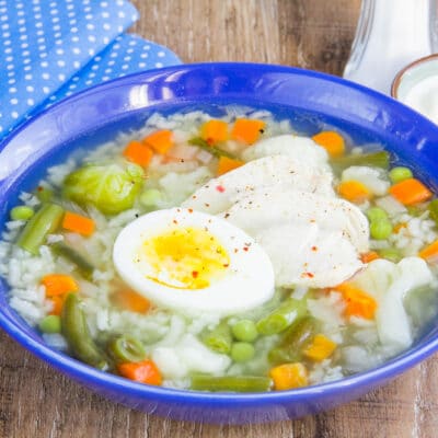 куриный суп с овощами и рисом