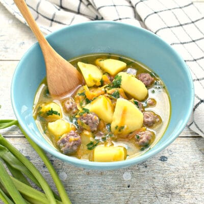 Картофельный суп с фрикадельками в казане - рецепт с фото