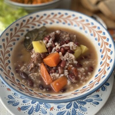 Суп с коричневой фасолью и рисом - рецепт с фото