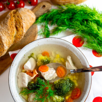 Суп с овощами и куриным филе - рецепт с фото