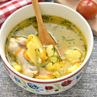 Рисовый суп с куриными крылышками - рецепт с фото