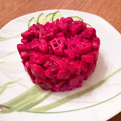Розовые макароны с сыром и свеклой (барби паста) - рецепт с фото