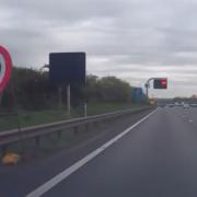 CONFUSING: The M5 signs near Wychbold (junction 5) gave mixed messages with the road sign showing