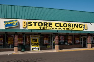 Roseville, Minnesota. Blockbuster closing all stores because consumer demand is moving to digital distribution of video entertainment. (Photo by: Education Images/Universal Images Group via Getty Images)