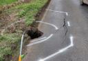 The sinkhole on the B3134.