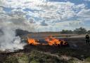 The fire broke out in a field in Creech St Michael.