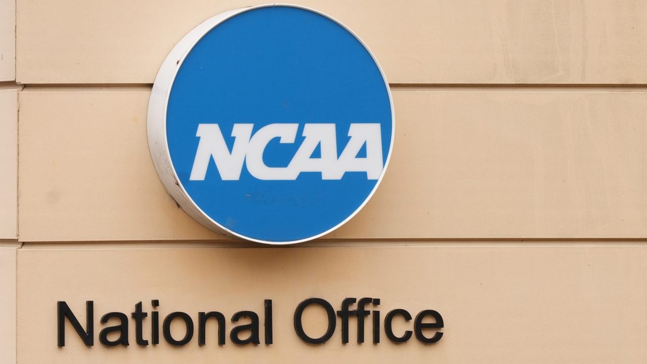 NCAA logo on national office building