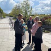 Prince William arrives to meet Freddie Hadley at St Michael's CE High School