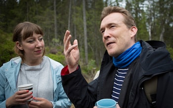 Katie Paterson and David Mitchell at the Future Library Handover Day 2016