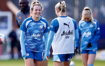 Lauren Hemp training with Man City