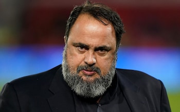 Evangelos Marinakis looks angry