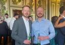 Jim Spence, right, pictured with identical twin Harry was diagnosed with stage four cancer almost six years ago.  He recently took part in a charity football match